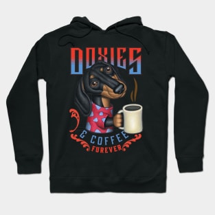 funny coffee drink Doxies  dachshund and Coffee fur baby drinker Hoodie